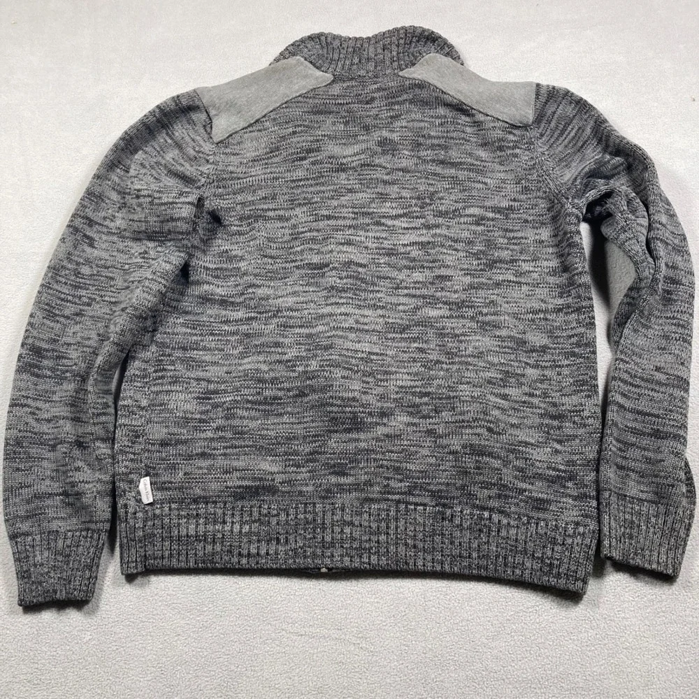 Calvin Klein Sweater Mens Small Gray Full Zip Marled